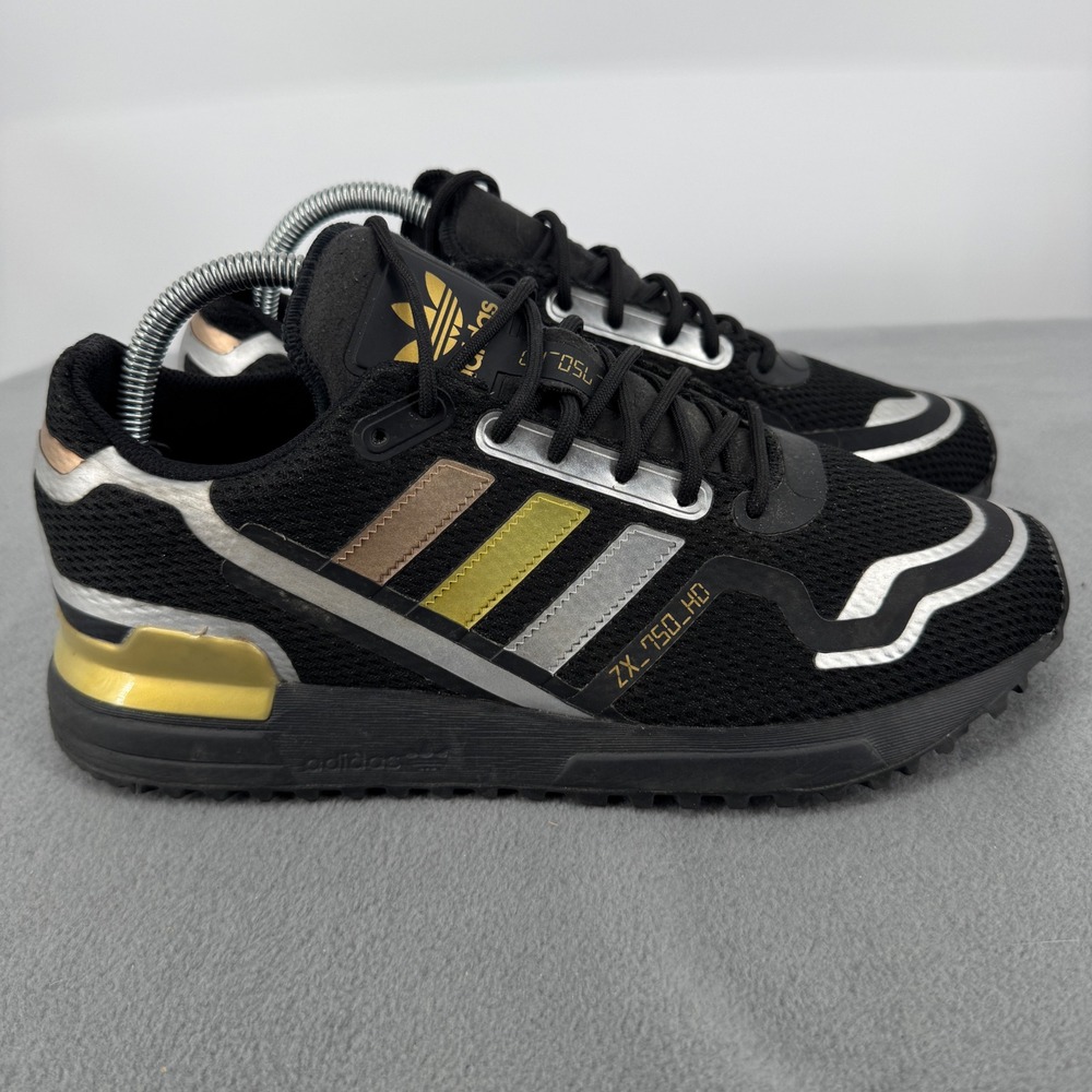 adidas ZX 750 HD Mens Size 8 Sneakers Black Copper Silver Gold FZ1028 2020